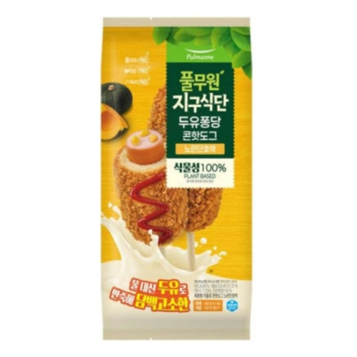 풀무원 지구식단 두유퐁당 콘핫도그 노란단호박 200g (1개)_이미지