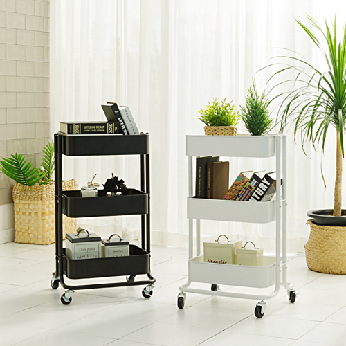 브이앤비리빙 철제 트롤리 3단 선반