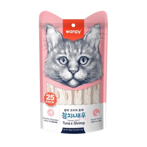 완피 캣 크리미 퓨레 참치&새우 350g (14g x 25p)[1개]