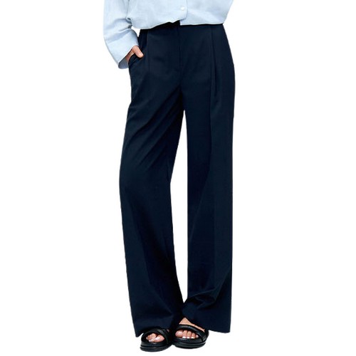 지오다노 플리츠 와이드핏 슬랙스 05412510