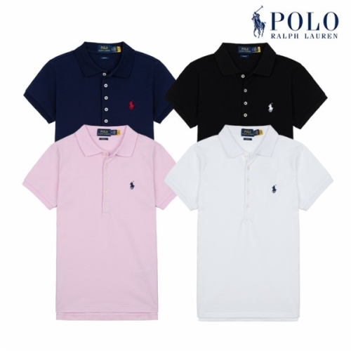 폴로랄프로렌 여성 슬림핏 스트레치 반팔 카라티