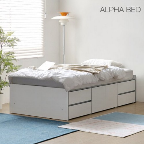 알파침대 프린 무헤드 2단 수납 침대 SS