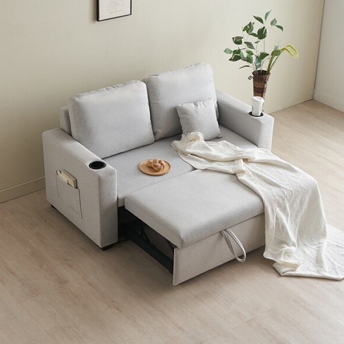 이지백 확장형 아쿠아스웨이드텍스 패브릭 소파베드 2인용