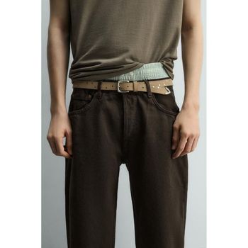 자라 리미티드 에디션 스터드 레더 벨트 베이지 2823405450 1123357