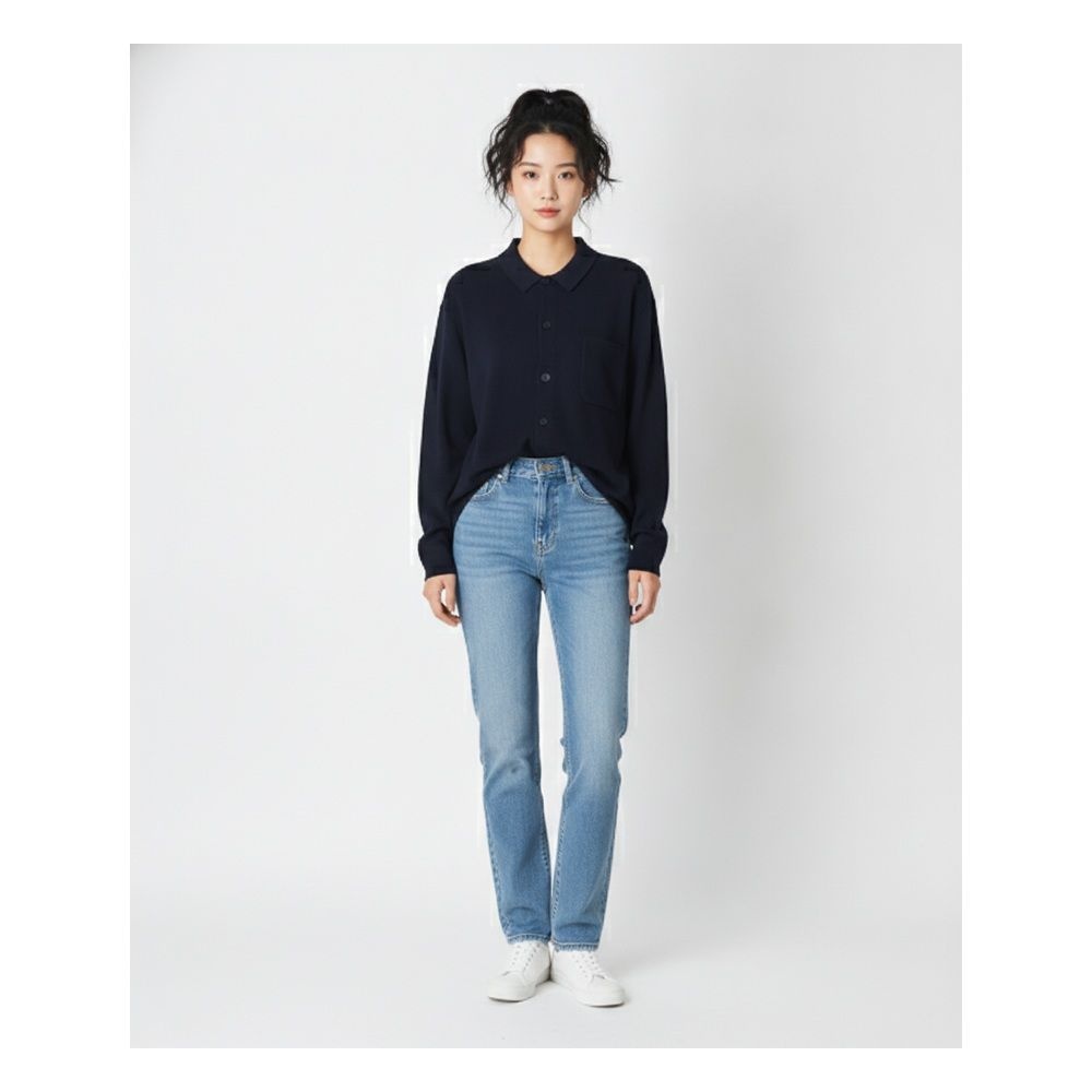 이랜드 스파오 메리노울100 밀라노 립 칼라넥 카디건 SPCKG23M20