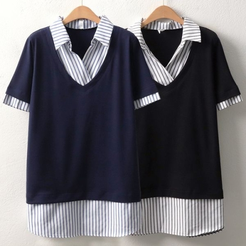 위쉬몰 MN 크로스카라줄지셔츠 5700H507 빅사이즈