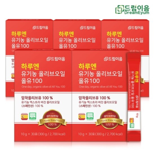 드림이음 하루엔 엑스트라버진 피쿠알 유기농 올리브오일 스틱 300g(30gx30포) (5개)_이미지