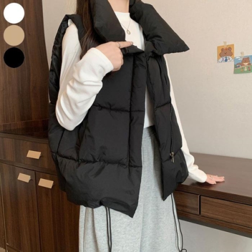  오노마 ONM 여성 하이넥 루즈핏 베이직 패딩조끼 레이어드 패쪼 14390637