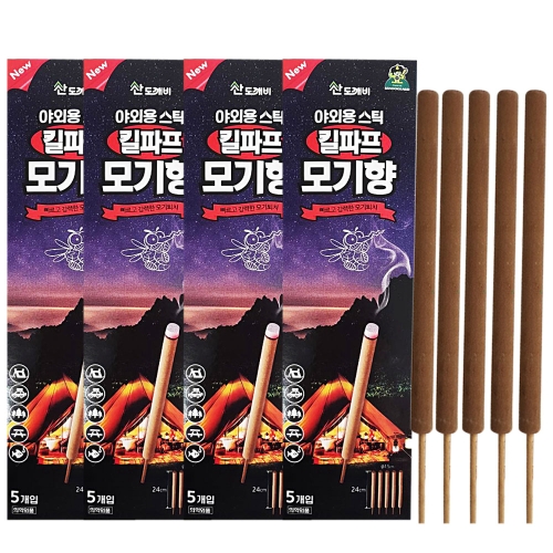 산도깨비 킬파프 야외용 스틱 모기향 5개입 (4개)