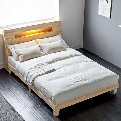 장인가구 프레쉬 편백나무 원목 평상 LED침대 Q (오가닉3D멀티7존독립)