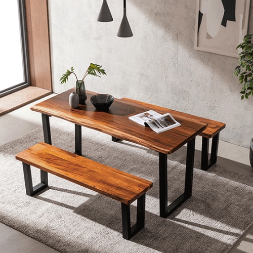 삼익가구  넬리 로즈우드 우드슬랩 식탁 1600 (의자별도)