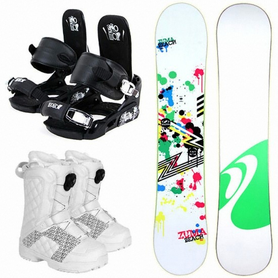 주마  BEACH HD-WH 보드 여성용 풀세트(살로몬포스+버즈런크로우)