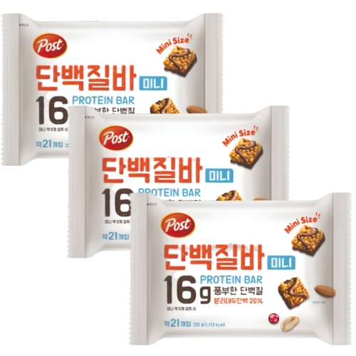 동서식품 포스트 단백질바 미니 231g (3개)