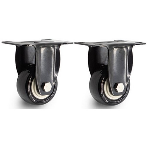 2.5인치 셀비트 고정 흑색 우레탄 바퀴 소형 (4개)