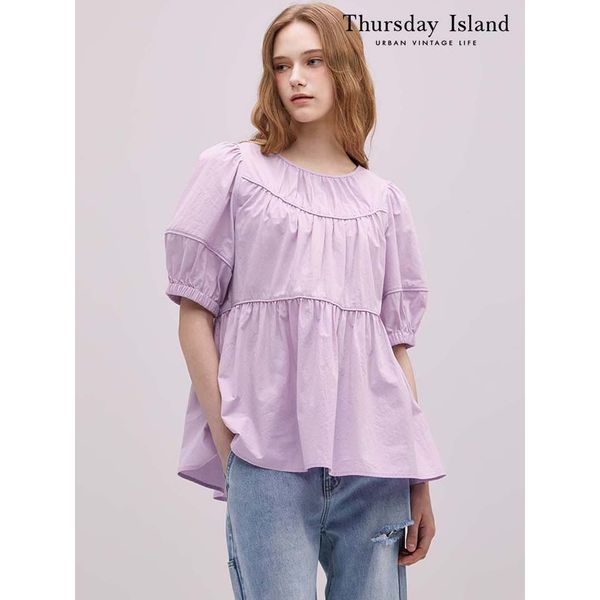 Thursday Island 2WAY 셔링 A라인 블라우스 T244MBL232W