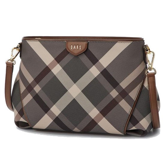 헤리티지체크 가죽배색 크로스백 DCBA1F782W2