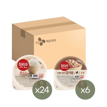 CJ제일제당 <b>햇반</b> 큰공기 300g <b>24개</b> + 12곡밥 <b>210g</b> 6개