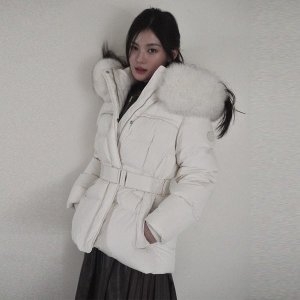 에고이스트 여성 요크 다이아퀼팅자수 벨티드 구스 다운점퍼 ER4TD800_이미지