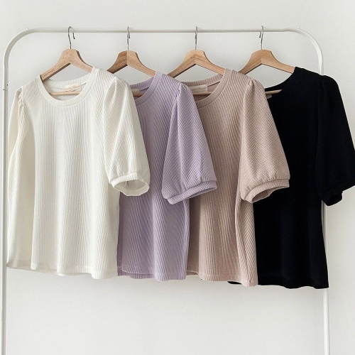 빅사이즈티 V189L509 커튼셔링세로골지티셔츠 LD