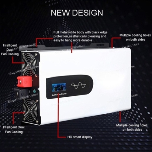 뱅크 순수 사인파 인버터 6600W 10000W 솔라광 인버터 휴대용 파워 DC12V 24V 48V 60V 72V 96V에서 A..