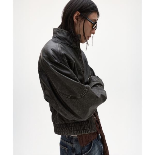 엘무드 LMOOD 바론 카우 레더 보머 자켓 워시드 블랙 L6AO0019WB 200528_이미지