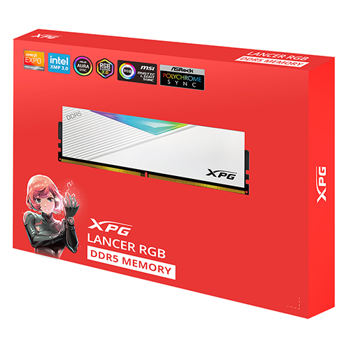 ADATA DDR5-6400 CL32 LANCER RGB 화이트 패키지 서린 (32GB(16Gx2))_이미지