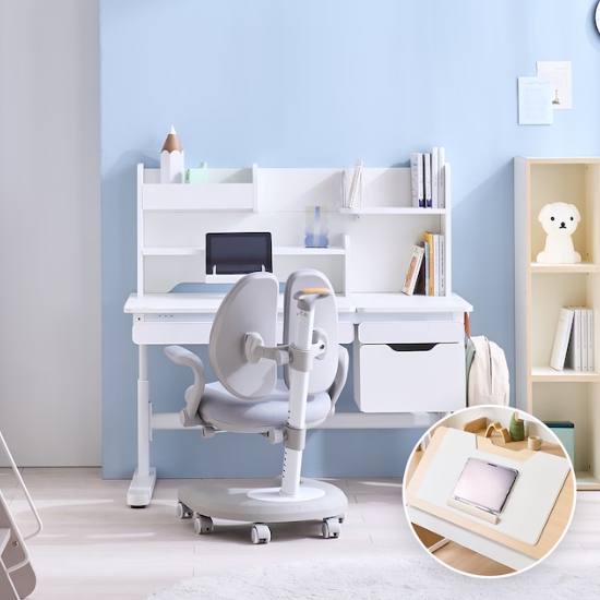 리바트 세계가구 프라임 키즈 각도높이조절 책상+의자+데스크패드 세트
