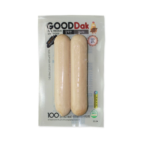 삼원씨엔씨 굳닭 닭가슴살 소시지 갈릭맛 100g (2개)