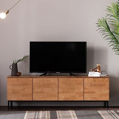 삼익가구 로하스 고무나무 원목 낮은 거실장 1600