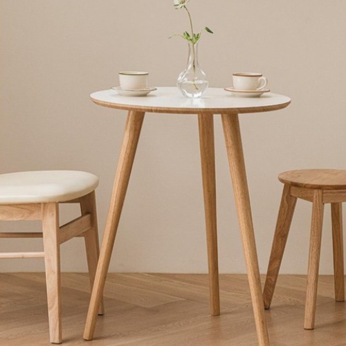 우드레이 소노 원목 원형 테이블 800 (의자별도)_이미지
