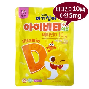 아기상어 아이비타D 아연 40정/ 비타민D+아연 / 키즈 캐릭터 비타민캔디 사탕
