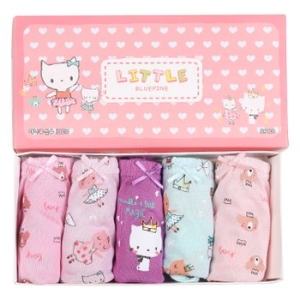 55 스파클 소프트콘 여아동 삼각 팬티 5p 대나무섬유 주니어 속옷