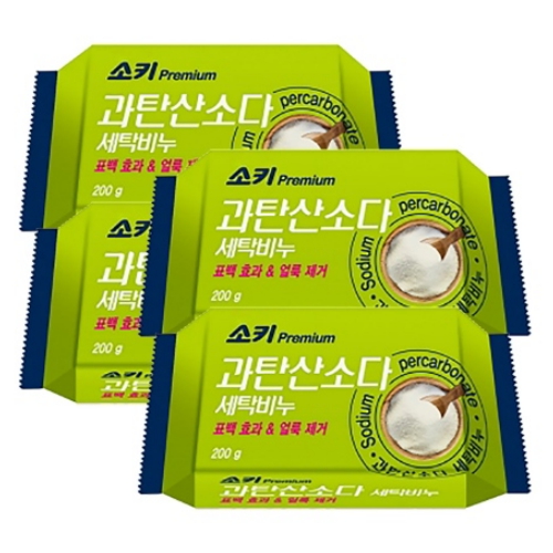 무궁화 소키 프리미엄 과탄산소다 세탁비누 200g (4개)_이미지