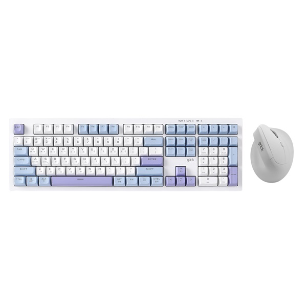지클릭커 OFFICEPRO WMK700 사일런스 M 108 무선 키보드 마우스 세트 (Sky City)_이미지