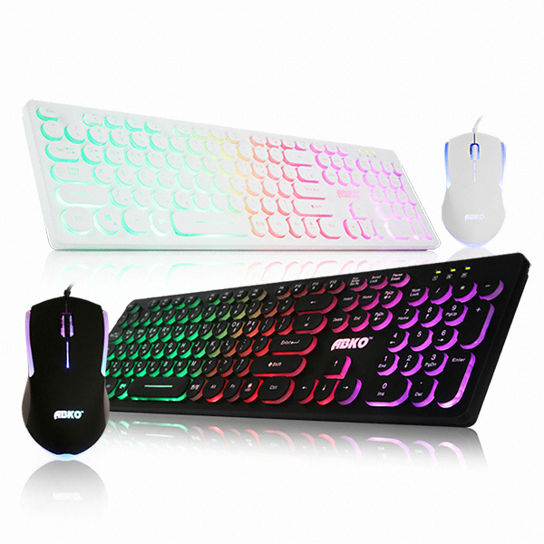 앱코 KM110 RGB 멤브레인 키보드 마우스 합본 (블랙)
