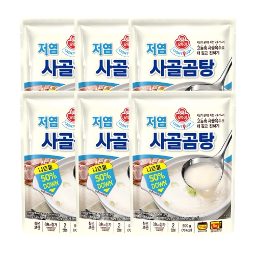 오뚜기 LIGHT&JOY 저염 사골곰탕 500g (6개)_이미지