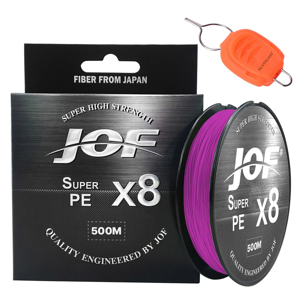 슈퍼PE 8합사 낚시줄 500m + 실버캐스트 라인 스토퍼 세트 핑크