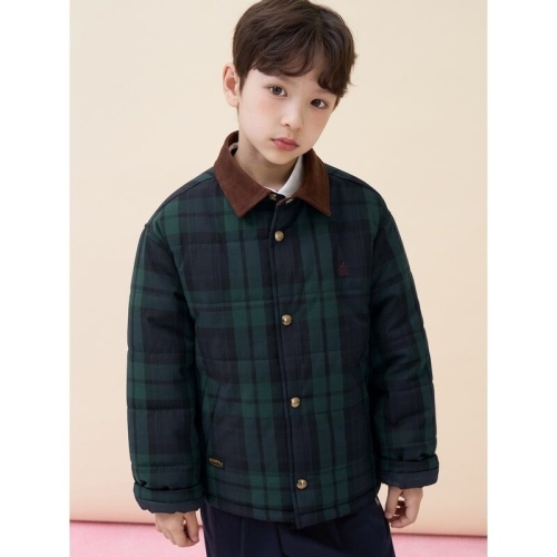 키즈 클래식 체크 패딩 점퍼 그린 BI6138U03M BI6138U03MJS