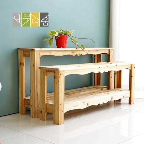 프리미엄 2단 원목 화분받침대 1000x250x600mm 대형 화분정리대