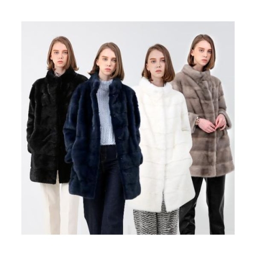 노블밍크 P182 스탠카라 등배 밍크코트 380833