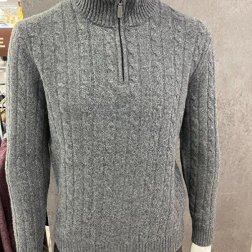 트레몰로 HC09 캐주얼 반집업 니트 겨울 남성 차콜그레이 하프집업 울 혼방 BH5W9291_이미지