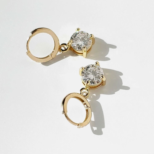 에버링 18K 원터치링+도금 1캐럿 모이사나이트 엘프10 귀걸이_EMOH8501