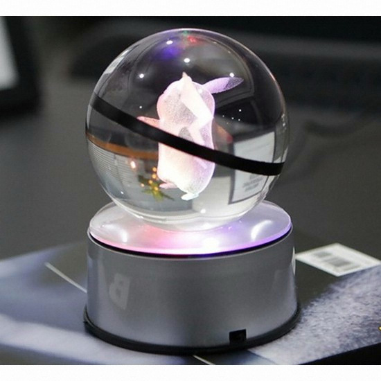 포켓몬코리아 LED 포켓모아 포켓몬스터 크리스탈 몬스터볼 피카츄 무드등_이미지