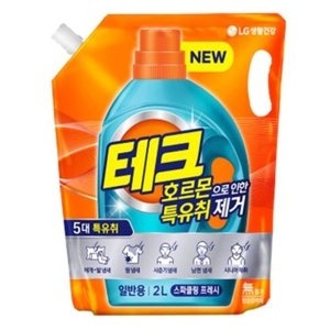 LG생활건강 테크 호르몬 특유취 제거 액체세제 일반용 리필 2L (5개)