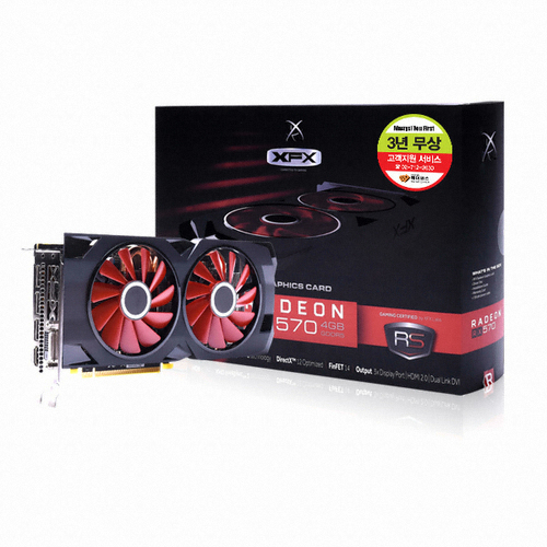 XFX 라데온 RX 570 블랙울프 OC D5 8GB