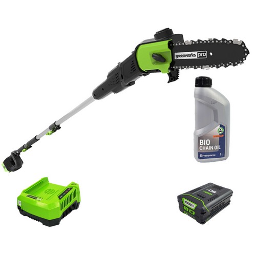 그린웍스 PRO 80V 고지톱 + 체인오일 (2.5Ah, 배터리 1개)_이미지