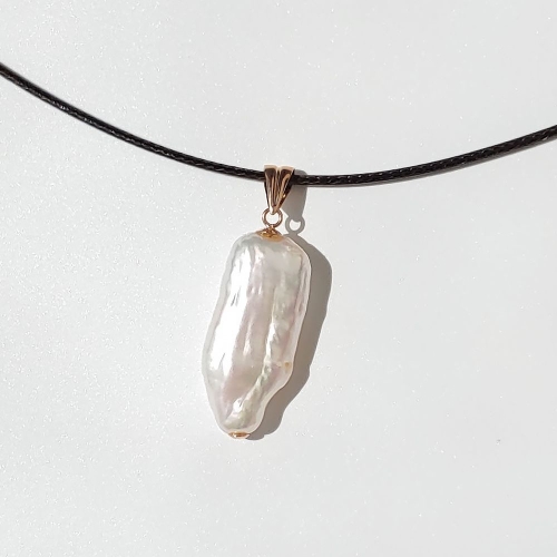 에버링 14K 금 바로크 진주 실키 목걸이 스톤헨지_NPHA4506