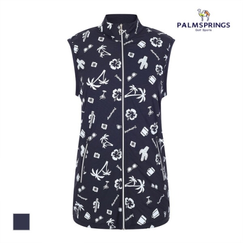 팜스프링스 팜스프링 스 스 여성 야자수패턴 집업베스트_SJVL232675_이미지