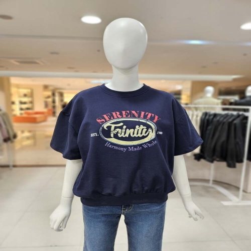 밑단 시보리 맨투맨 반팔 티셔츠 YW6ME511