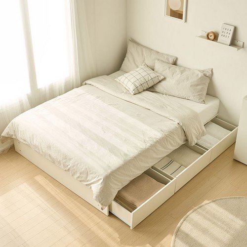 장인가구 원스 헤드리스 컬러핏 수납 침대 SS (매트별도)_이미지